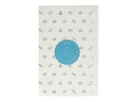 Papier d'emballage blanc avec motif neutre 1/8 feuille, 25 x 38 cm, 35g/m² avec PE.