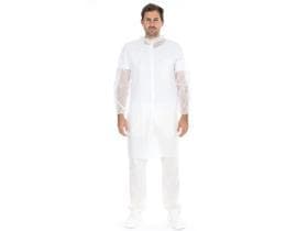 Besucherkittel PP-Vlies 50gm2, Grösse XL weiss, 110 cm lang, luftdurchlässig