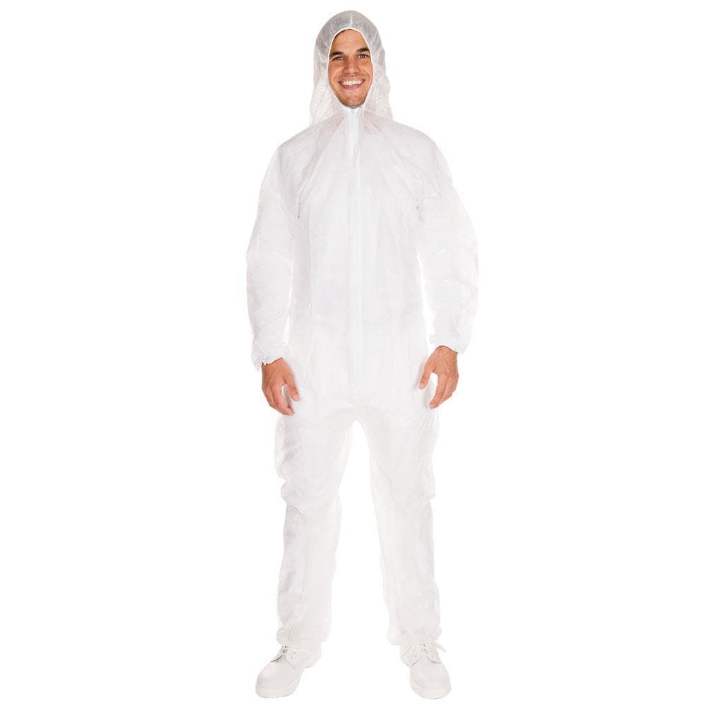 Overall mit Kapuze, aus PP-Vlies, Grösse XXL, Taillen + Armgummi