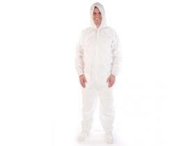 Overall MIKRO Typ 5+6, aus Vlies, weiss Grösse L, mit Kapuze