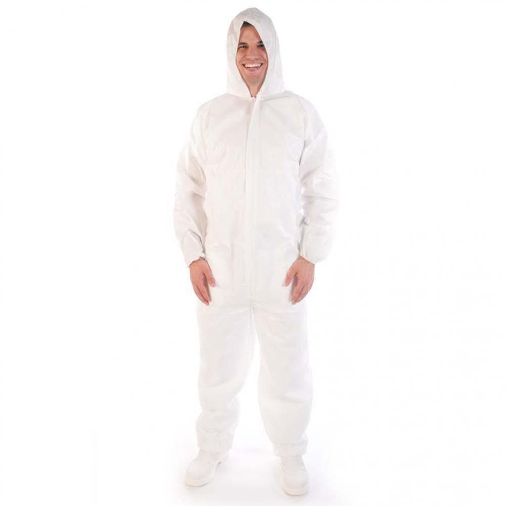 Overall MIKRO Typ 5+6, aus Vlies, weiss Grösse L, mit Kapuze