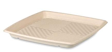 Servierplatte aus Bagasse, Farbe natur, 312 x 312 x 28 mm