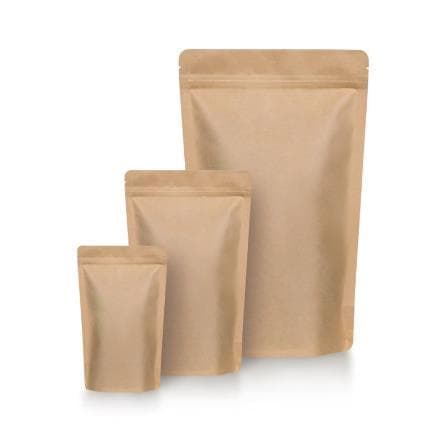 Standbodenbeutel  (Biokunststoff PLA) Kraftpapier,Inhalt 250 ml, aluminiumfrei