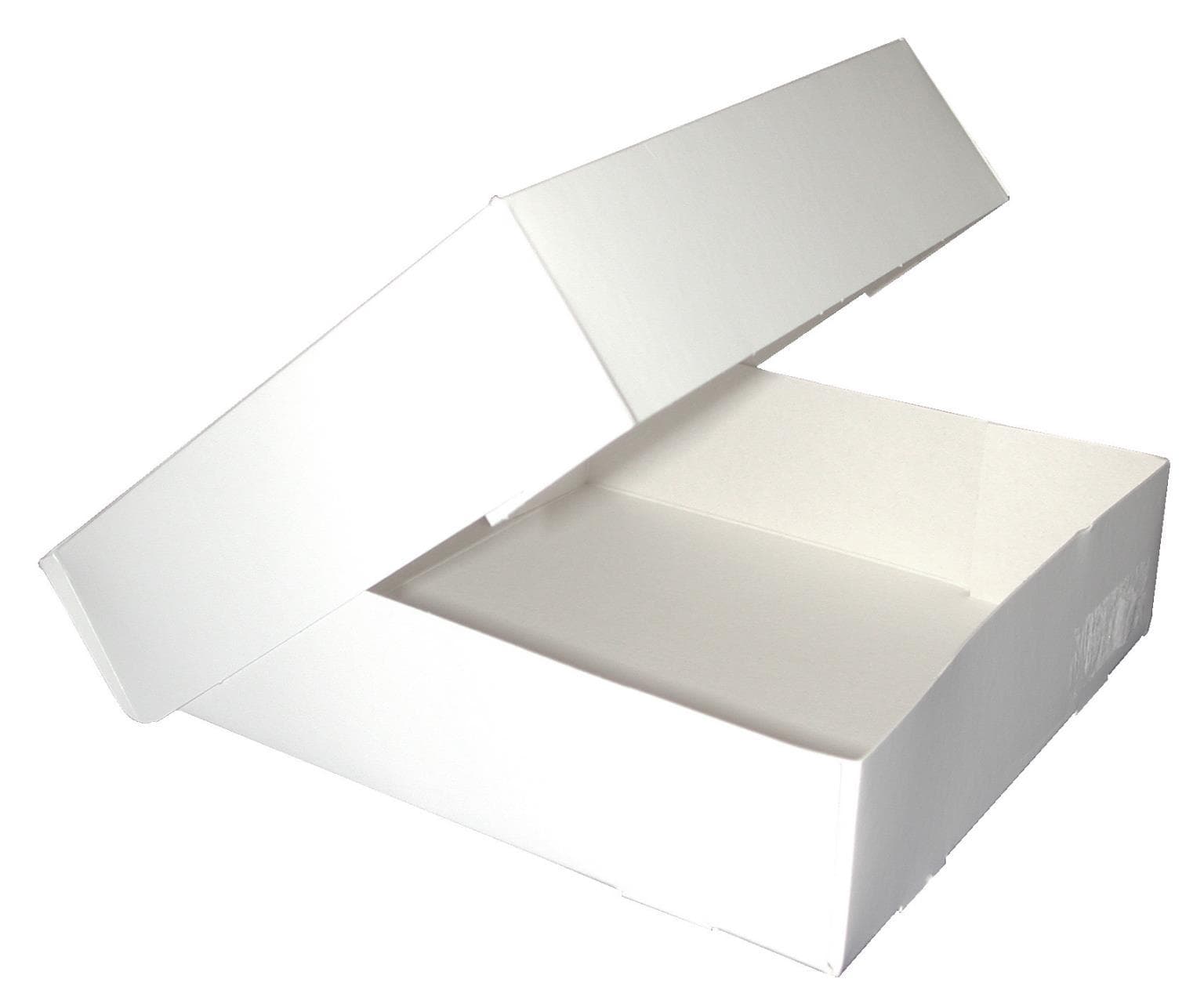 Tortenschachtel 24 x 24 x 8 cm weiss lackiert, unbedruckt