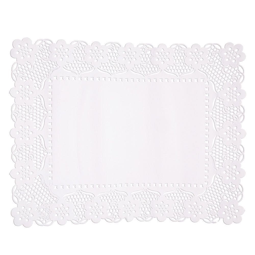 Tortenspitzen 32 x 47 cm rechteckig, hochweiss, fettdicht,