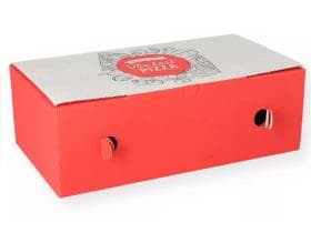 Pizzakarton 30 x 16 x 10 cm "CALZONE" Qualität Kraft 1209, Neutraldruck