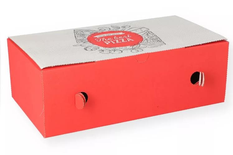 Pizzakarton 30 x 16 x 10 cm "CALZONE" Qualität Kraft 1209, Neutraldruck