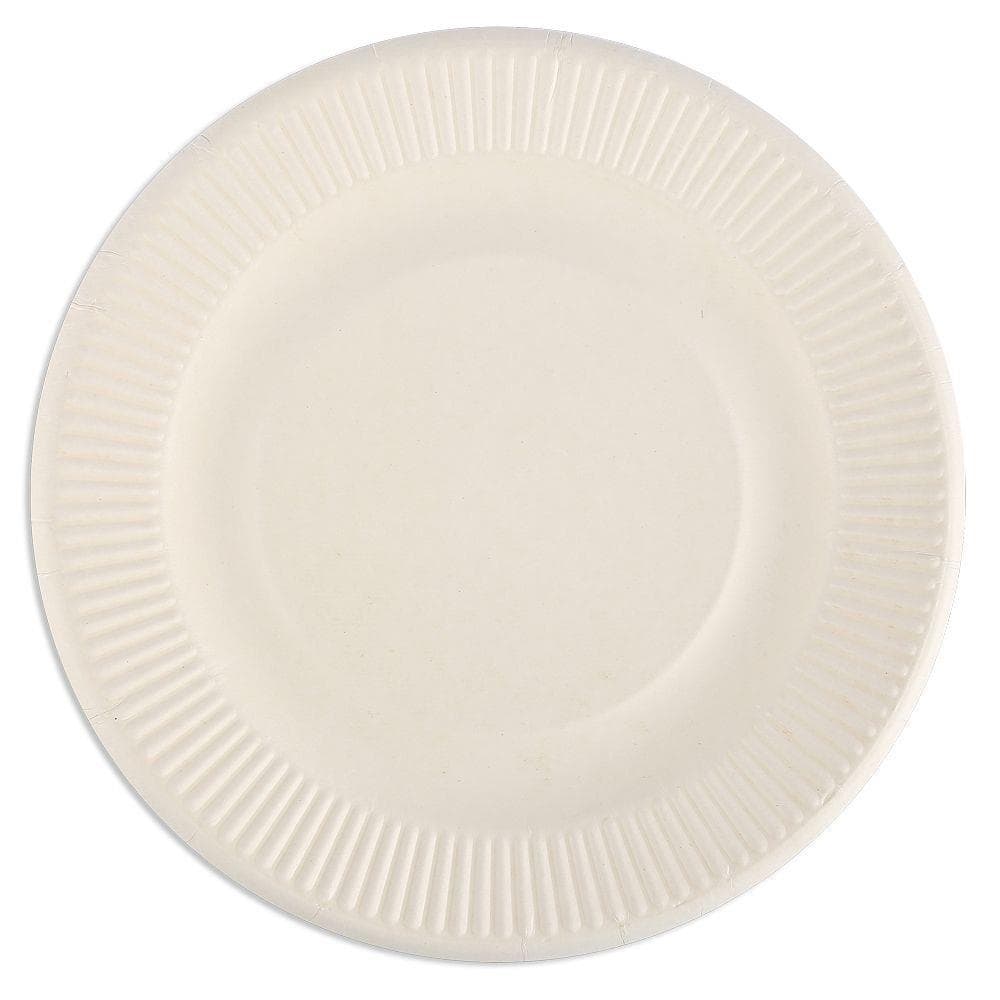 Teller aus Bagasse rund, Ø 20.6 cm Höhe: 1.3 cm, weiss