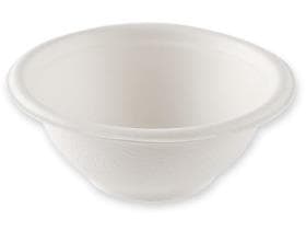 Schale aus Bagasse 250 ml, rund ø 11.5 cm, Höhe 4.5 cm, weiss