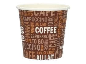 Espressobecher aus Hartpappe 1dl mit Standardmotiv, braun