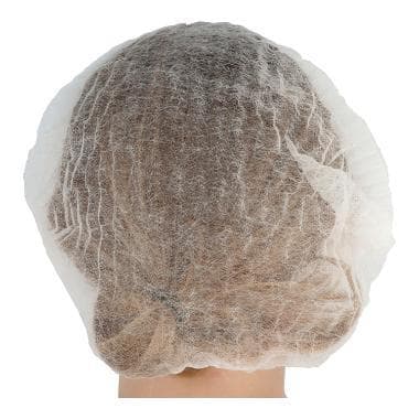 Damenhauben weiss aus Vliesstoff mit Gummizug, Grösse Large