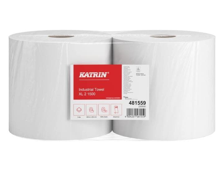 Industrieputzrolle XL, Katrin, Tissue weiss, 2-lagig, 26.5 cm x 540 lfm,