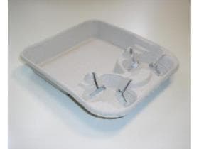 Becherhalter mit Tablett für 2 Becher 25 x 22 x 4 cm, grau