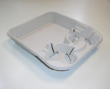 Becherhalter mit Tablett für 2 Becher 25 x 22 x 4 cm, grau