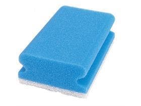 Pad-Schwamm Vlies, 15 x 9 x 4.5 cm blau/weiss, "non-scratching"