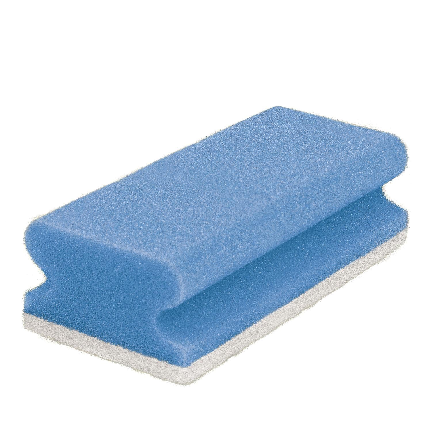 Éponge PU anti-rayures 15 x 7 x 4,5 cm, bleu/blanc, éponge tampon avec tampon blanc