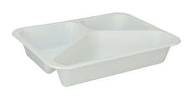 Menueschale PP, weiss, 3-geteilt 227 x 178 x 40 mm, 400/300/200ml