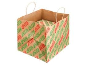 Papiertragetaschen für Pizzakarton, Kraftpapier braun 110 gm2,