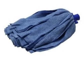 Balai à franges en microfibre bleue, 200 g, longueur des franges d'environ 30 cm, avec bleu.