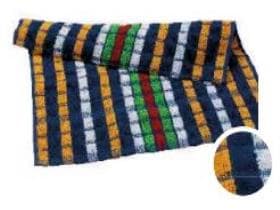 Gruben-Frottierhandtuecher, 45 x 90 cm, 100% Baumwolle, farbig kariert