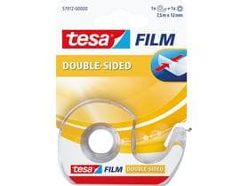 TESA Doppelseitiges Klebeband Film 12 mm x 7,5 m, mit Abroller