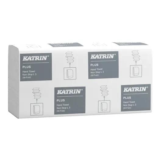 Serviettes pliantes Katrin Plus NonStop L3, blanc brillant, 3 plis, 20,3 x 32 cm,