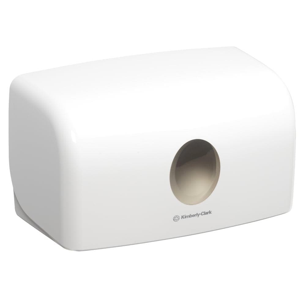 Distributeur de serviettes pliables Aquarius blanc, petit format H 28,7 x L 15,9 x P 14 cm, pliable