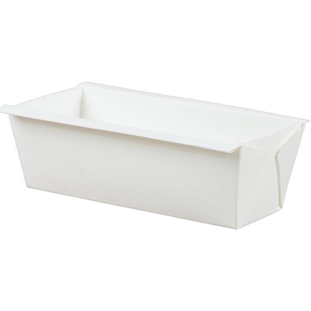 Backform, eckig, 550 ml, 155x55x55 mm, weiss, fettdicht, FSC,