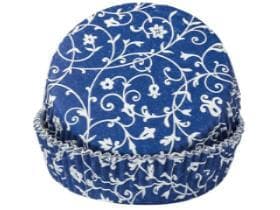 Backform für Tarts, blau-weiss, FSC, rund, 75 x 20 mm, 225 g/m², fettdicht,