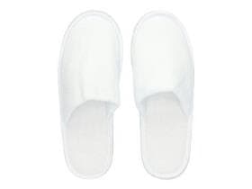 Slipper Deluxe Frottee, geschlossen, weiss, 29 cm, mit 4 mm Kunststoffsohle