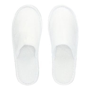 Slipper Frottee, geschlossen, weiss, 29 cm, mit 4 mm Kunststoffsohle