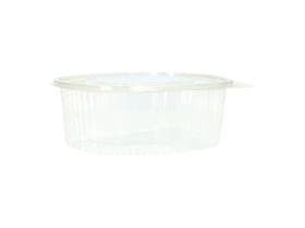 Salatschalen 2000 ml rechteckig, rPET, transparent, mit anhängendem Deckel,
