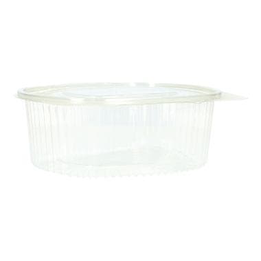 Salatschalen 2000 ml rechteckig, rPET, transparent, mit anhängendem Deckel,