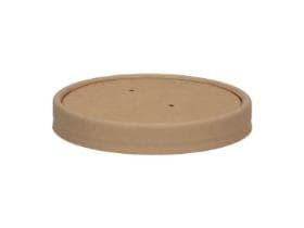 Deckel aus Karton braun, mit zwei Öffnungen, mit PLA-Beschichtung,