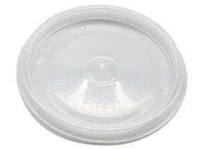 Deckel aus PP transparent, passend zu Rundbecher aus Karton braun,