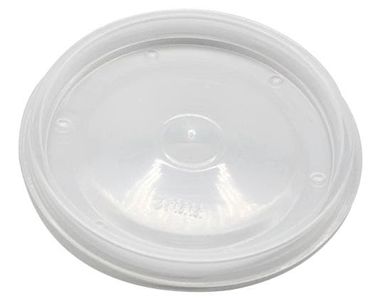 Deckel aus PP transparent, passend zu Rundbecher aus Karton braun,