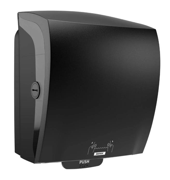 Handtuchspender Katrin Systeme, schwarz 335 x 403 x 216 mm, 1-Roll Spender