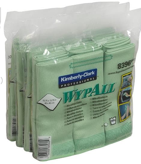 Putztücher Wypall Microfaser, grün 1/4-Falz, 40 x 40 cm, Polyester-Polyamid