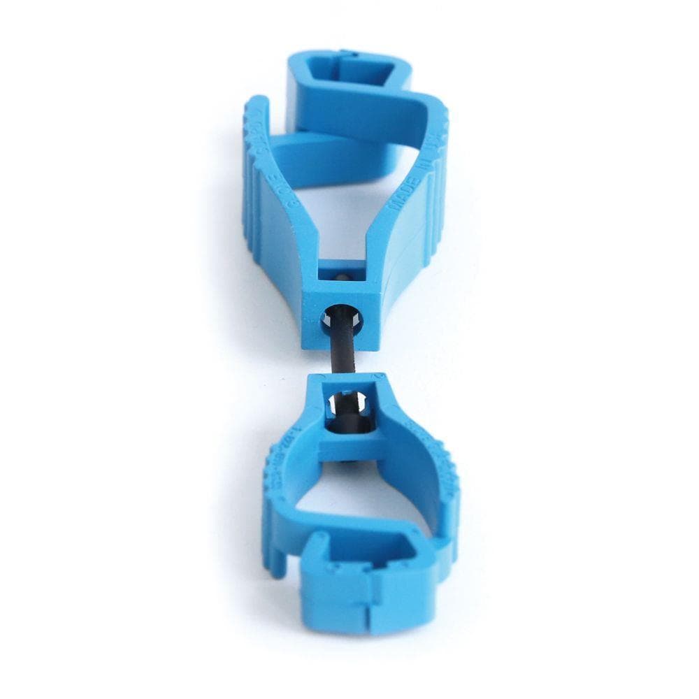 Detektierbare Handschuhclips, 13.5 x 3 cm, aus blauem Kunststoff,