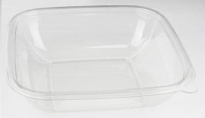 Salatschalen quadratisch, 1000 ml, 192 x 192 x 53 mm, aus rPET transparent,