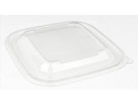 Dom-Deckel aus rPET transparent, eckig, passend zu Salatschale 1000 ml