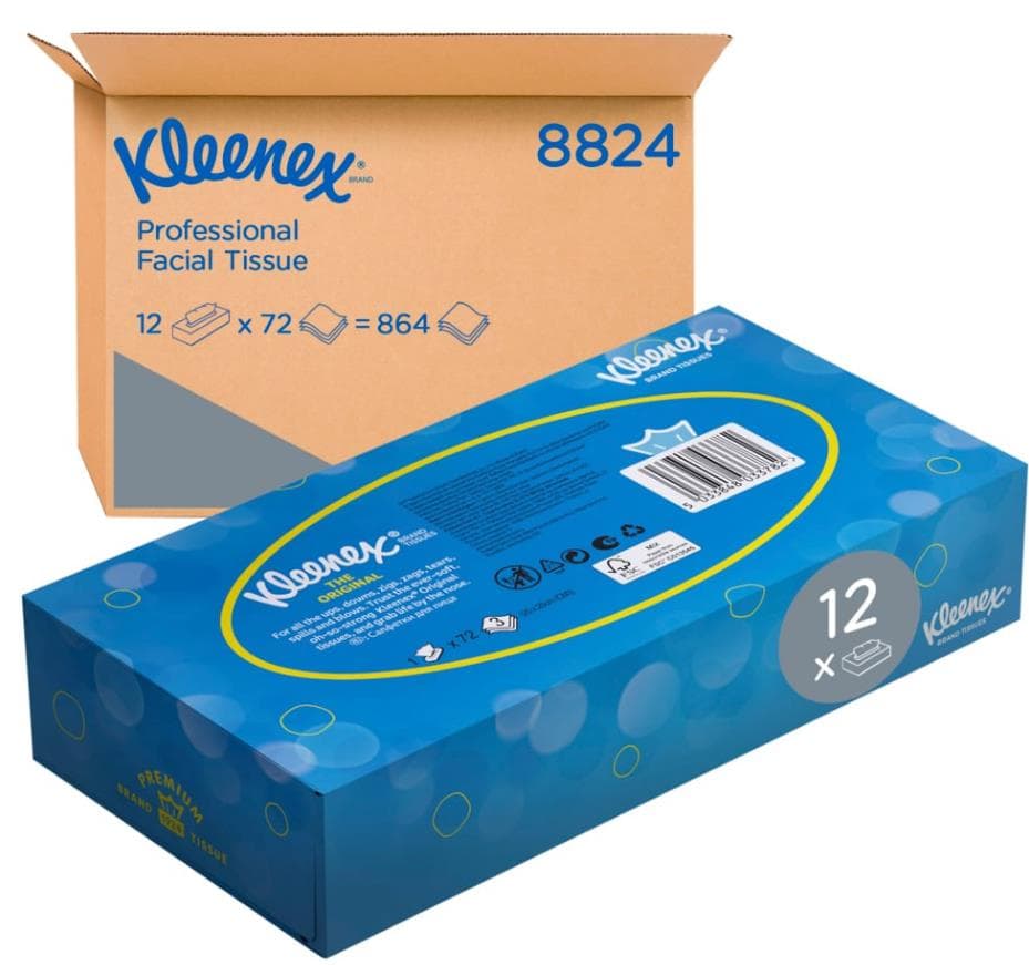 Kosmetiktücher Kleenex weiss 3-lagig, 100% Zellstoff, 20 x 20 cm