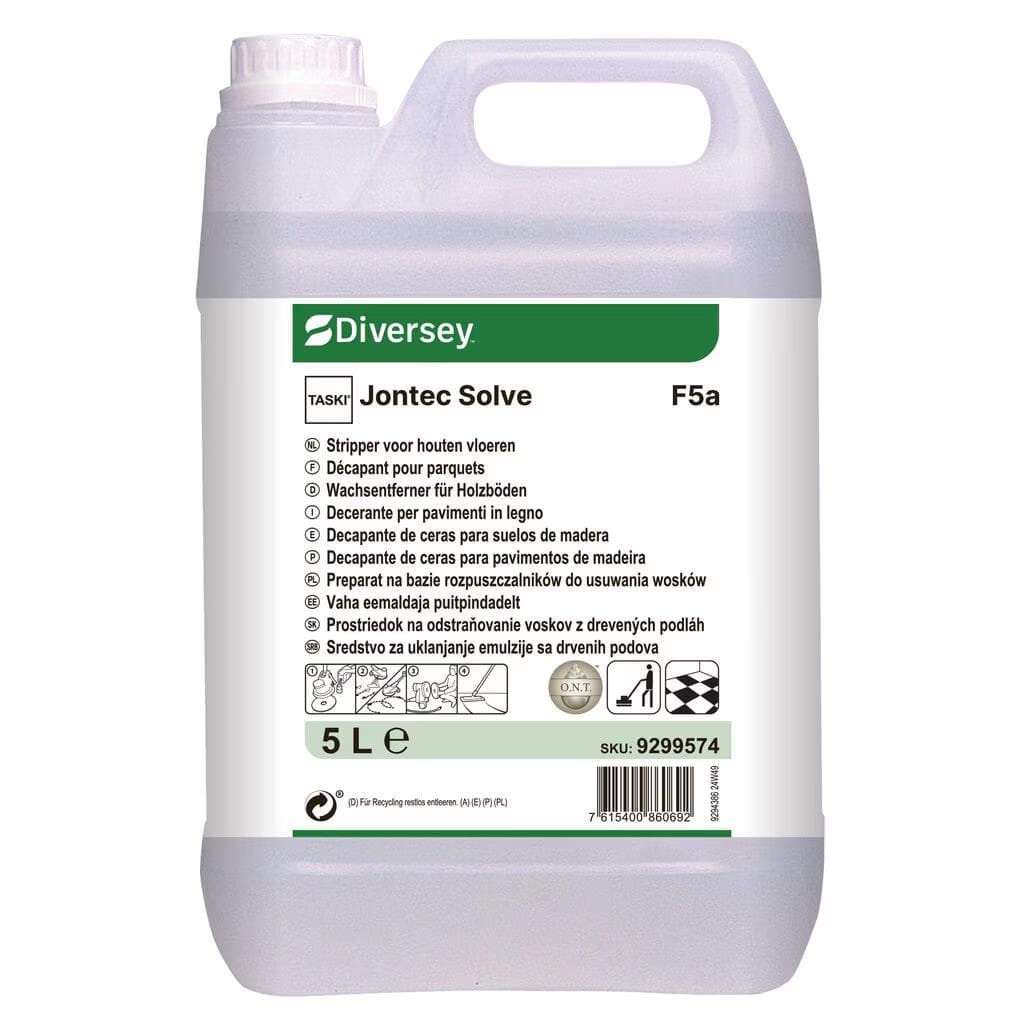 TASKI Jontec Solve F5a, 2 x 5L tanica, rimuovi cere per pavimenti in legno.