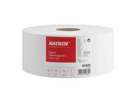 Papier toilette Katrin Gigant M Jumbo 2 plis, blanc, 8,8 cm x 11,5 cm.