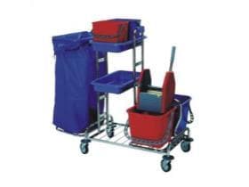 Systemwagen V, L111 x B68 x H109 cm kompakter Reinigungswagen für den