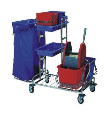 Systemwagen V, L111 x B68 x H109 cm kompakter Reinigungswagen für den