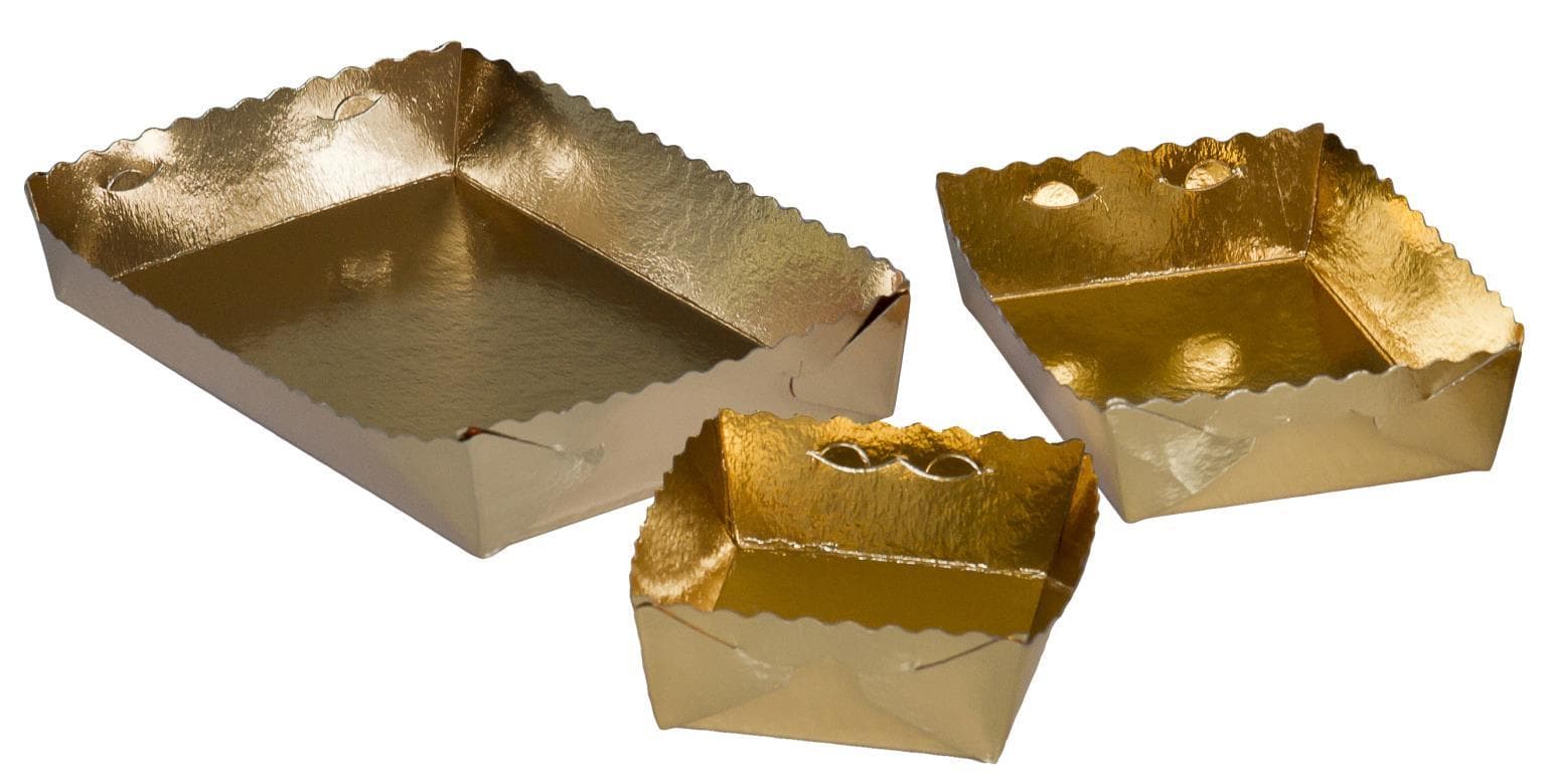Gebäckschale zum Stecken, innen und aussen gold, 8 x 5 x 3.5 cm