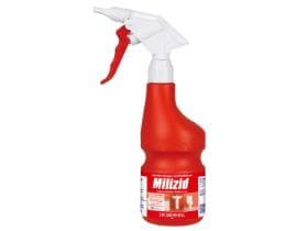 Handsprüher Milizid, rot, leere Flasche 600 ml, mit Schaumkopf