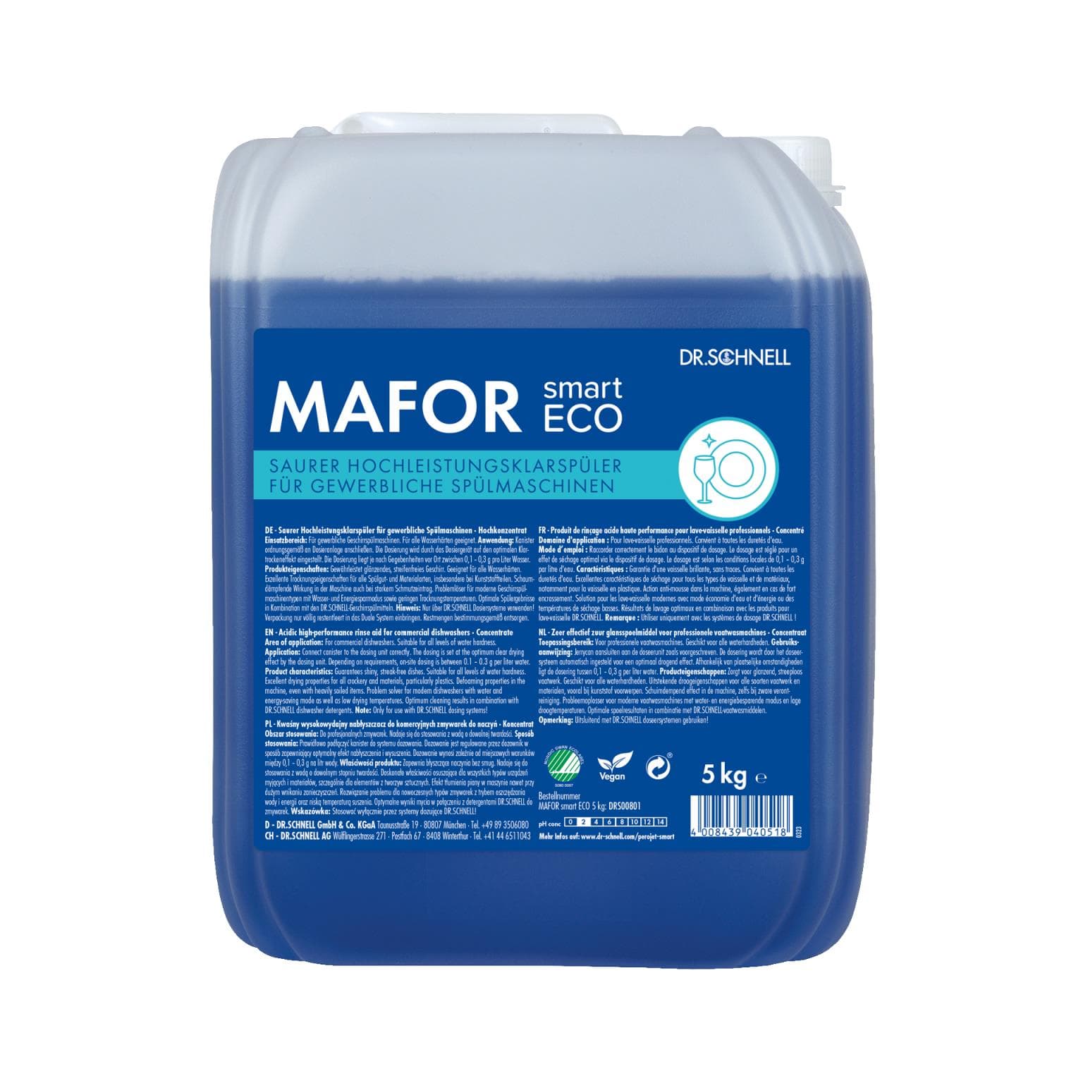 MAFOR smart ECO, Hochleistungsklarspüler für alle Wasserhärten, 5 kg Kanister