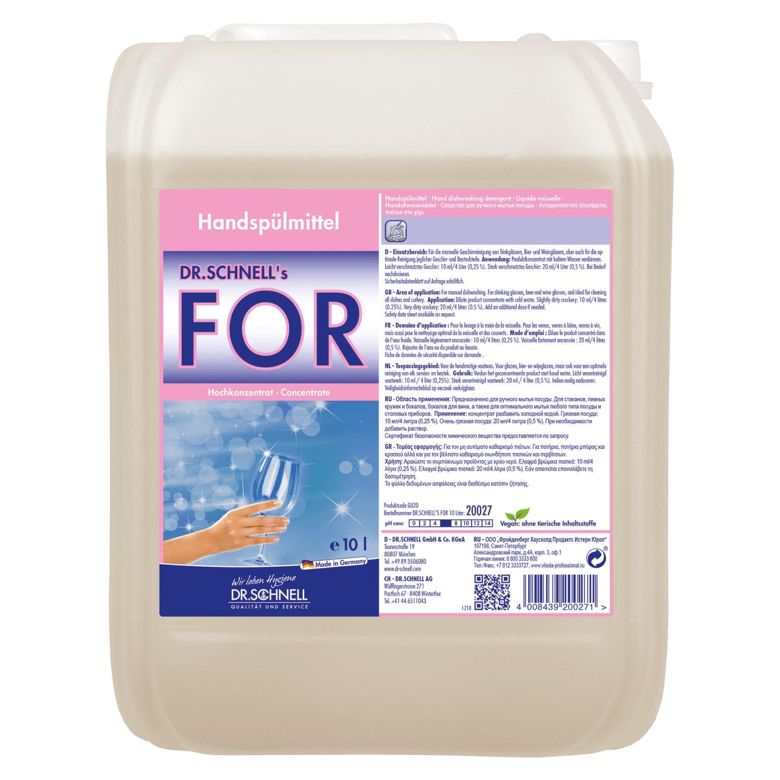 PER Detersivo per piatti, detersivo per piatti a mano, in particolare per